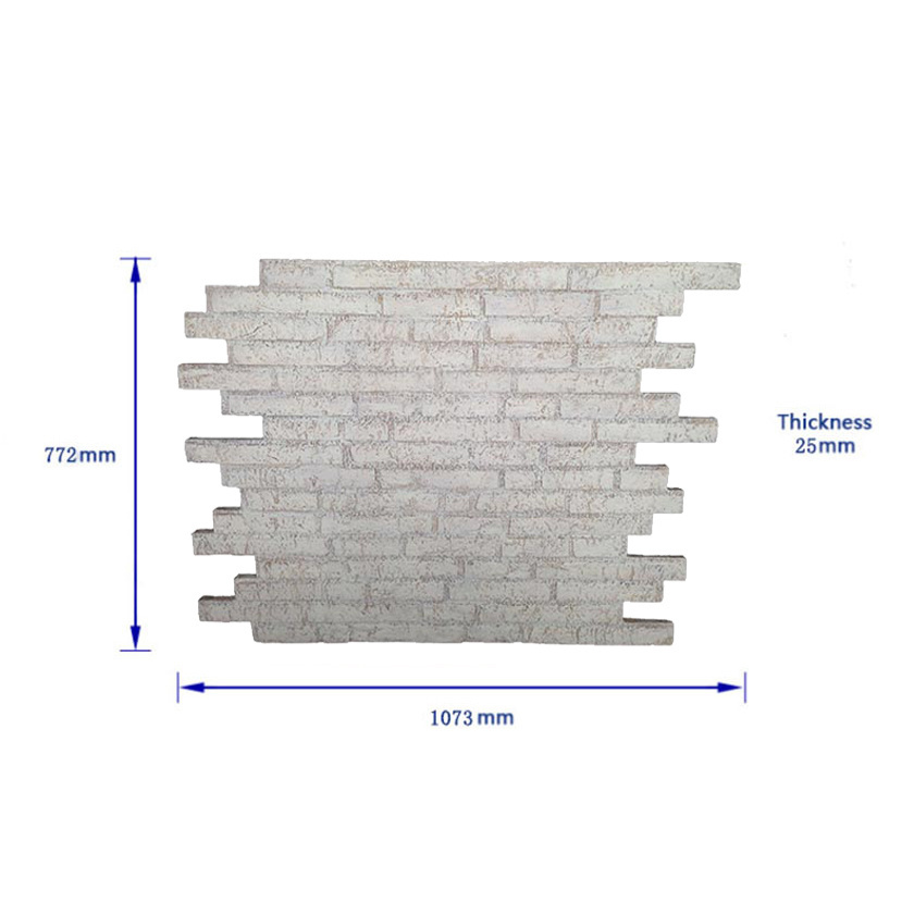 PU 3D Aritificial Brick Imitation Foam Brick Waterproof Fire Retardant Light Weight Stone Wall Panel