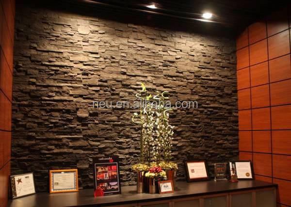 Faux soft stone decorative stone wall panels 3d wood veneer slate stone veneer sheet for tall building decor outside