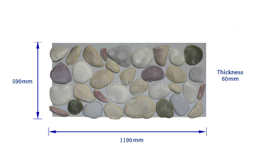 NEULight weight PU large faux stone rock 3d sound proof wall panels for house wall decoration indoor and out door