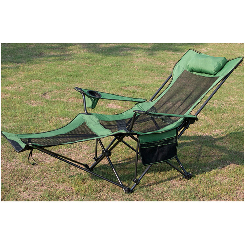 Customized Logo Color Foldable Steel Tube New Camp Chair Folding Outdoor Beach Chair With Footrest