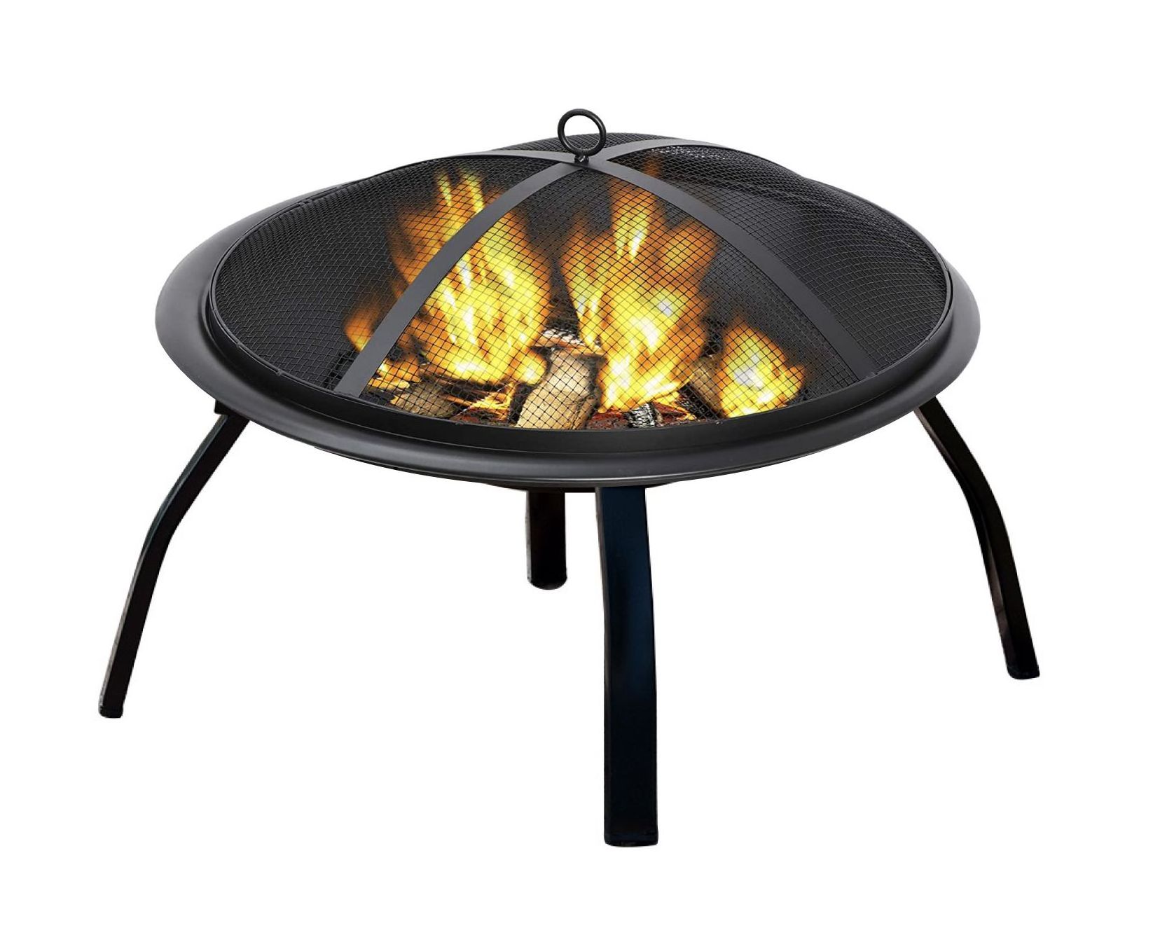 Outdoor folding bbq portable grill round brazier barbecue grill heating dual purpose camping stove