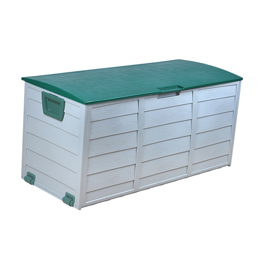 Large Capacity Garden shed plastic storage box 290L Green outdoor plastic storage box