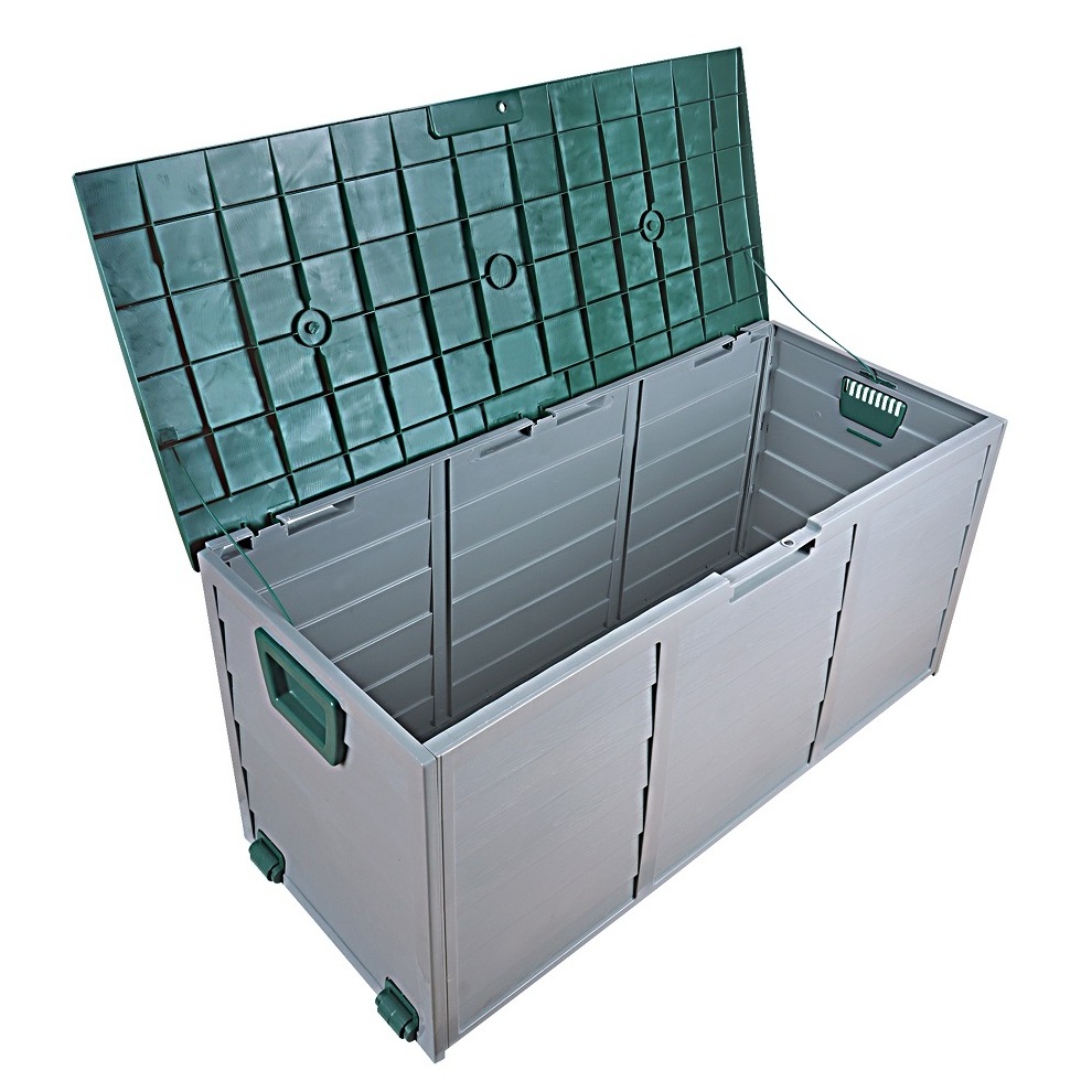 Large Capacity Garden shed plastic storage box 290L Green outdoor plastic storage box