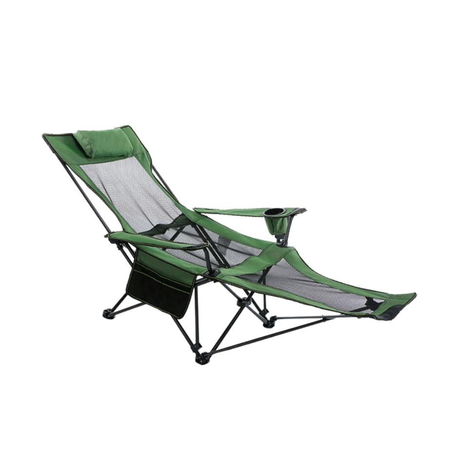 Customized Logo Color Foldable Steel Tube New Camp Chair Folding Outdoor Beach Chair With Footrest