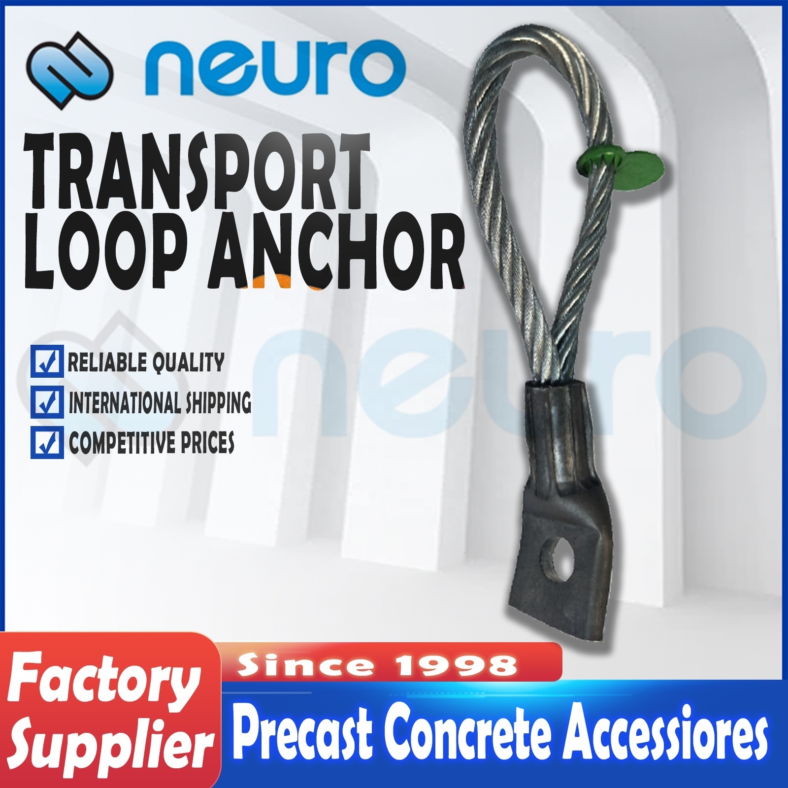 Safety Transport Loop Anchor IWR Steel Wire Rope with Stamping Flat Tube for Concrete Lifting Anchor