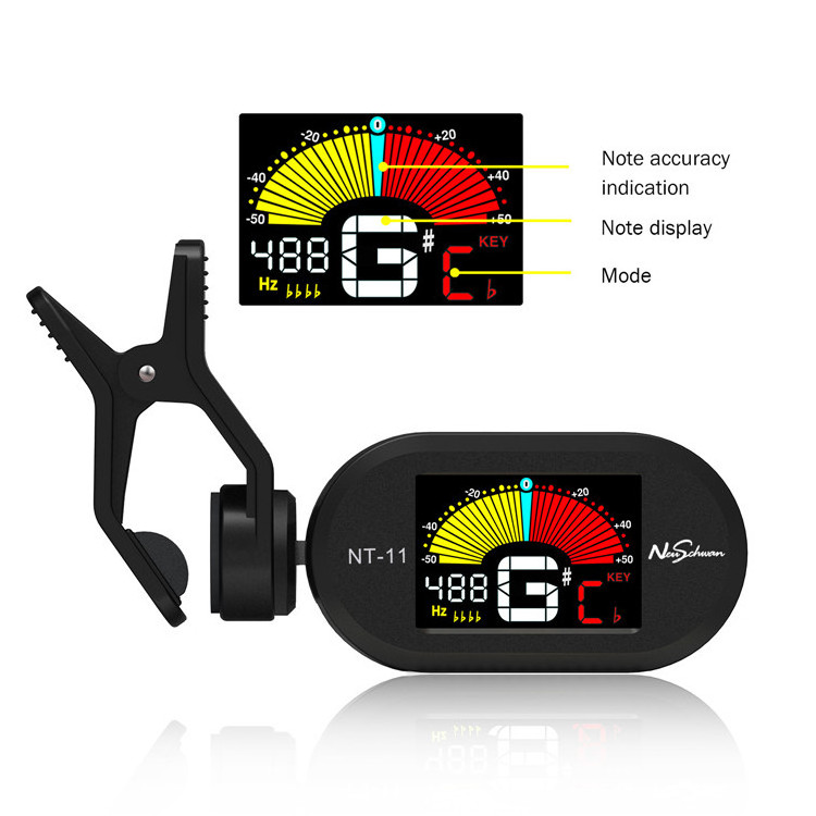 Wholesale Large Colorful LCD Display Battery Guitar Clip-On Tuner for Chromatic/Guitar/Bass/Ukulele/Violin