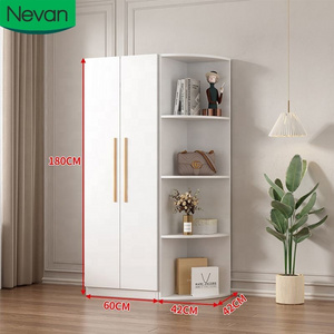 Modern white design wardrobe sliding 2 door roller clothes organizer bedroom closet system furniture for bedroom