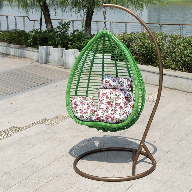 cheap hot sale single pink beauty outdoor rattan patio hanging garden egg swing chairs for adult