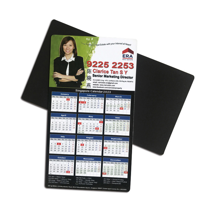 2024 High Quality Custom Print Promotional Business Gift Calander Fridge Realtor Magnet Calendar For Real Estate