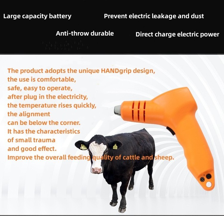 Bull Electric Dehorner Heating Head Cattle Farming Tools Horn Removal Equipment Electric Cattle Sheep Remove Horn Device