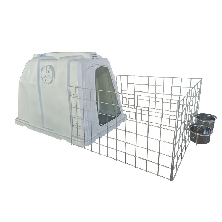 Factory Sale High Quality Plastic Calf Hutch Dairy Farm Equipment Cattle House With Hot Galvanizing Fence