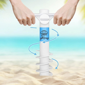 Beach Umbrella Sand Anchor Heavy Duty, Outdoor Umbrella Base with 5 Spiral Screw