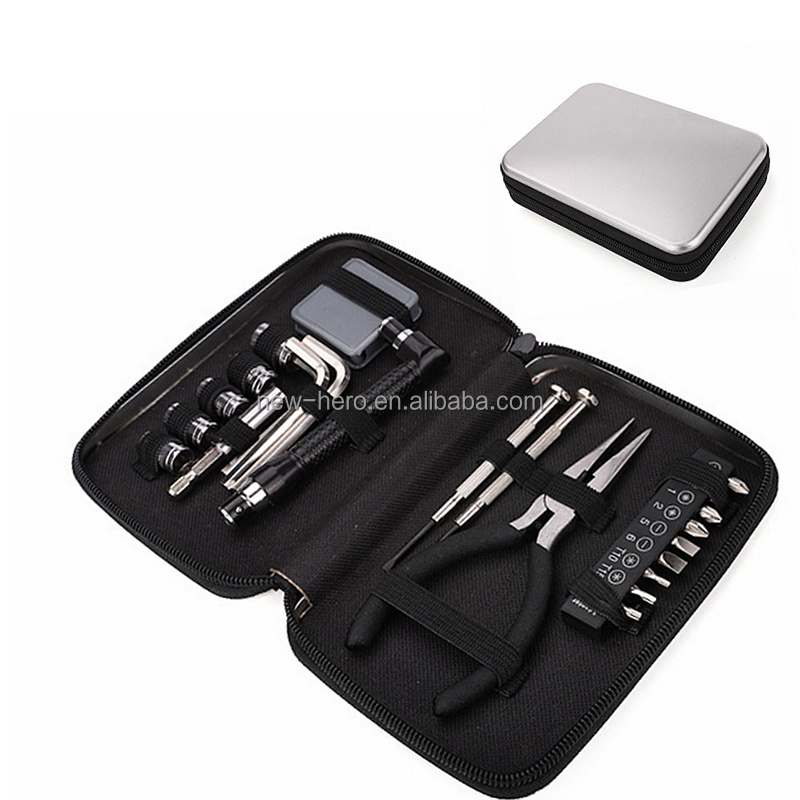 25 Piece Gift Promotional Screwdriver Bit Socket Tool Set Hex Key Knife Led Flashlight Tool Kit