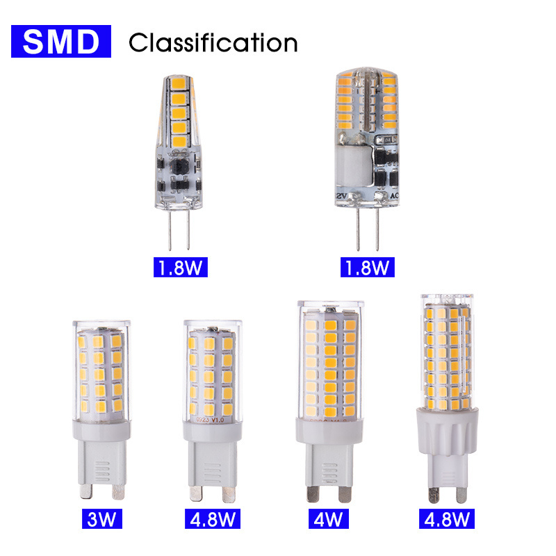 Indoor lighting Dimmable 3W 4W 5W 6W 7W 8W AC 110V 220V Bi Pin Ceramic PC Glass COB SMD G9 LED Lamp Bulb for Chandelier Lighting