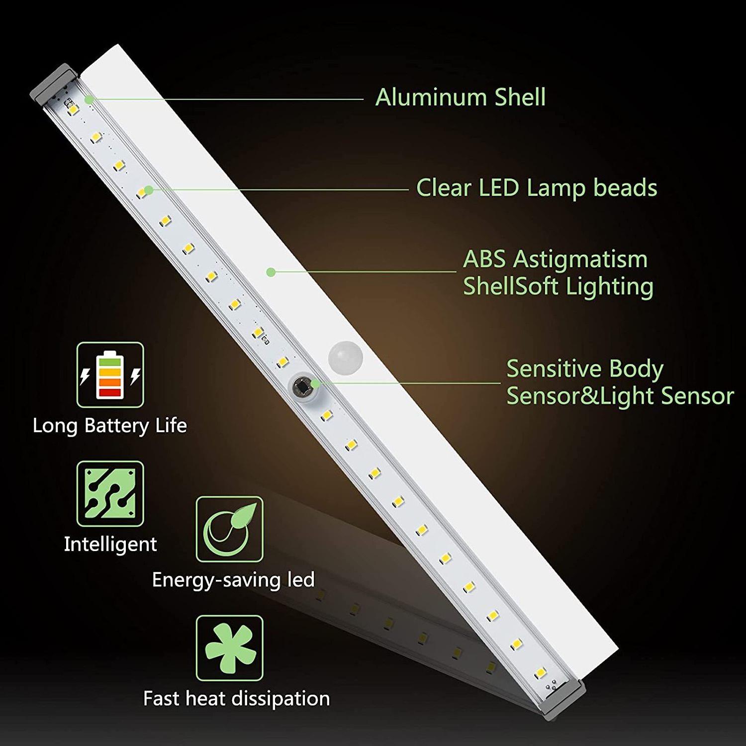 Best seller USB Rechargeable Motion Sensor 100mm 200mm 300mm Cabinet Lights LED Closet Light for Kitchen