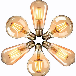 New style amber glass soft white  4watt A60 ST64 G80 G95 G125 4W 6W 8W Antique led edison lamps e27 Light Vintage Bulbs