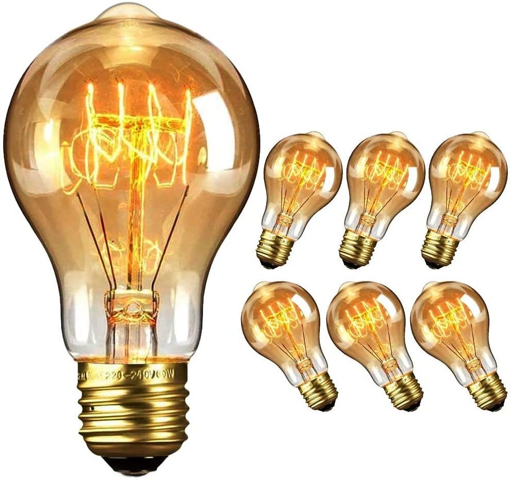 New style amber glass soft white  4watt A60 ST64 G80 G95 G125 4W 6W 8W Antique led edison lamps e27 Light Vintage Bulbs