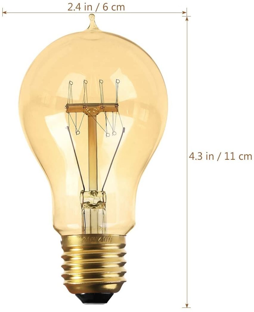 Classic Antique amber glass 40 watt candle C35 A60 G80 G95 ST64 ST58 led vintage edison lamps e26 e27 Tungsten Light Bulbs