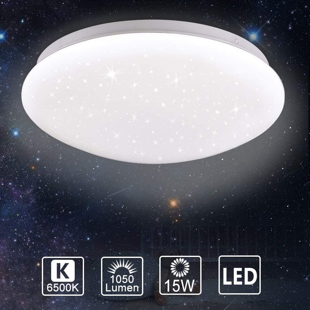 Modern Round Ceiling Lamp Close to Ceiling Lights Fixture Daylight 6500K 24W LED Flush Mount Ceiling Light for Bedroom Closets