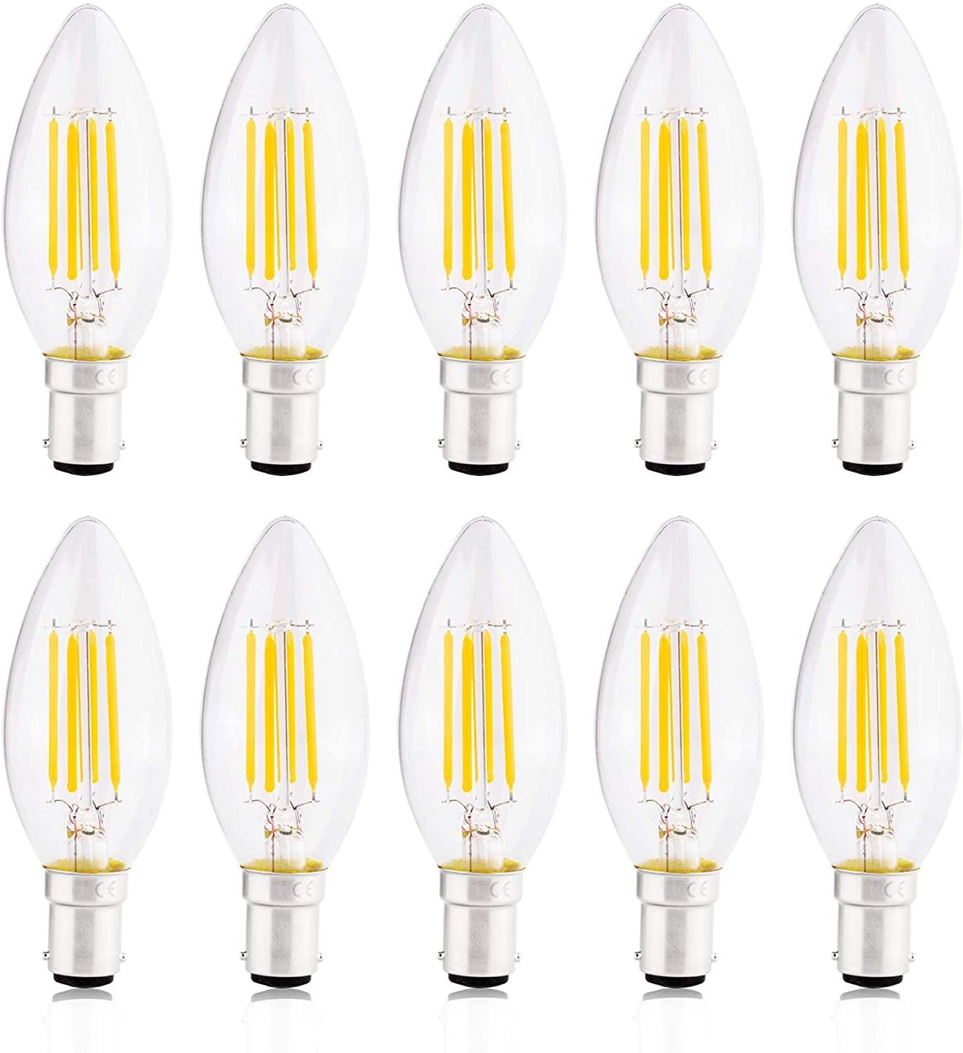 Vintage Filament LED E12 E14 C35 C35L C35T B10 B10T clear glass LED Chandelier Dimmable 2w 4w 110V 220v candle bulb Light