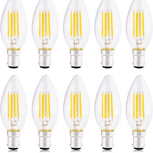 Vintage Filament LED E12 E14 C35 C35L C35T B10 B10T clear glass LED Chandelier Dimmable 2w 4w 110V 220v candle bulb Light