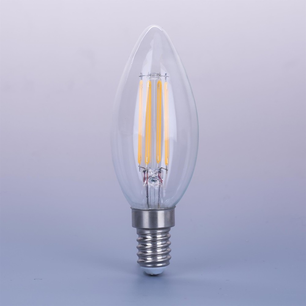 Vintage Filament LED E12 E14 C35 C35L C35T B10 B10T clear glass LED Chandelier Dimmable 2w 4w 110V 220v candle bulb Light