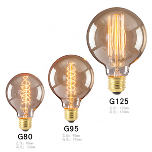 Factory directly carbon 110v 220v decorative retro 2200K warm white amber vintage edison bulb ST64 G80 incandescent lamp