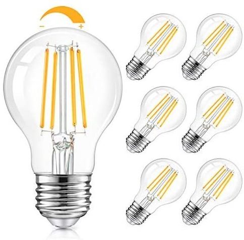 Edison bulb clear Glass Dimmable A60  4w 6w 8w Filament LED 220v  20% 50% 100% 3 level brightness Classic E27 LED Filament Bulbs