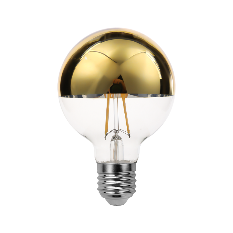 Dimmable Half Chrome Light Bulbs G80 G25 LED Filament Vintage Edison Light 4w 6w 8w 2700K E26 E27 for Mirror Pendant Bulbs