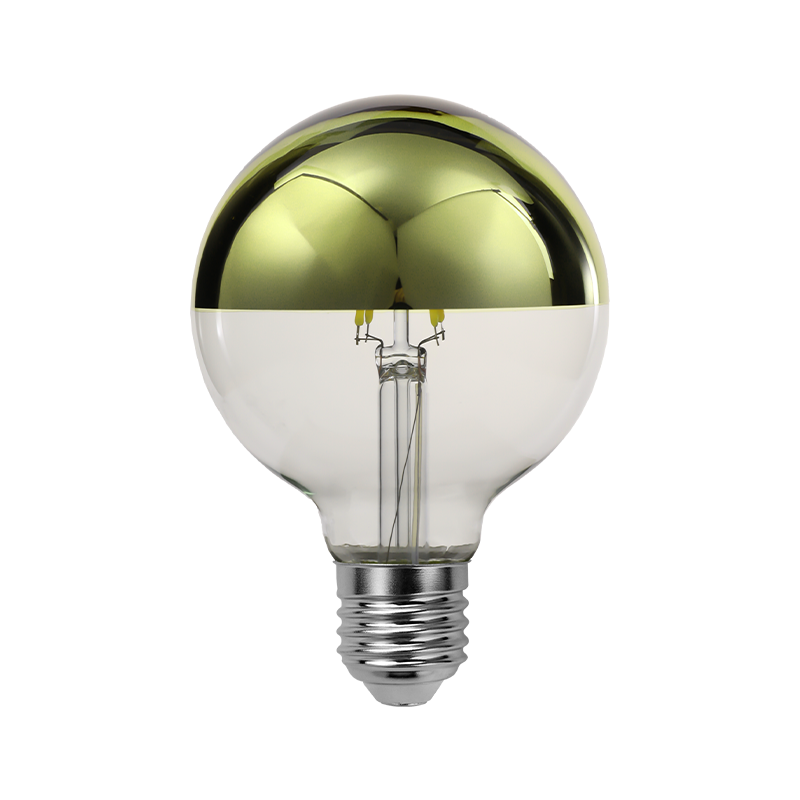 Golden Silver Green Red Reflector Dimmable Half Chrome Light Bulbs G95 G30 LED Filament Vintage Edison Bulb