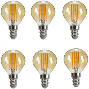 G45 P45 Light Bulb 470 Lumens Replaces 40W Filament Bulb 2700K Warm White Light amber glass E27 E14 4W LED Edison filament Bulb