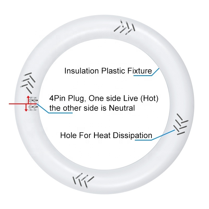 G10q 4pins 8 Inch 1200LM 1600LM LED Circular Ceiling Light 10W 6000K Cool White T9 LED Circle Light Bulb