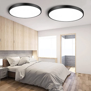 LED Flush Mount Ceiling Lights 12 Inch 18W Modern Flat Black Ceiling Lighting Fixture 5000K Daylight White for Bedroom