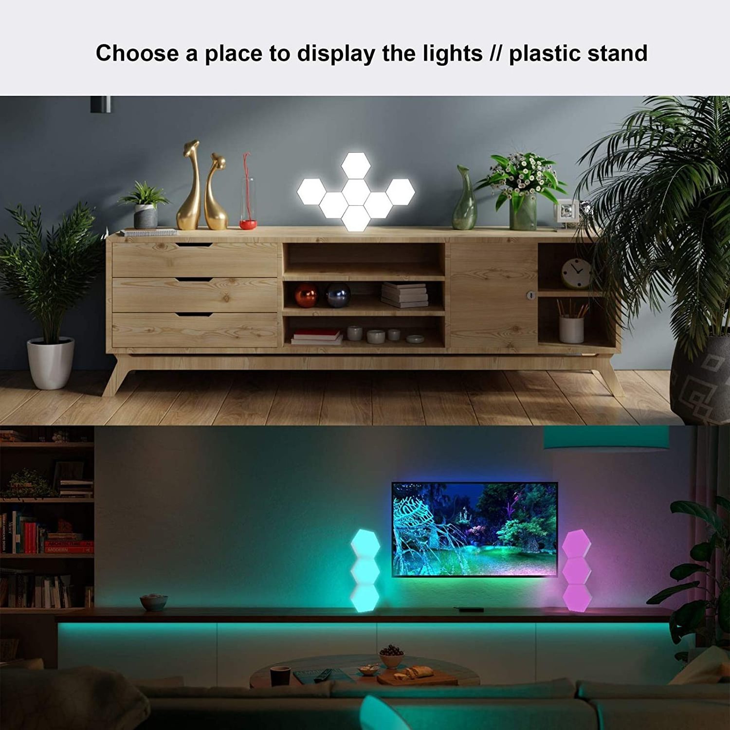 Hot sale Home Decoration LED Wall Light Panels Touch-Sensitive RGB Gaming Music Night Lights USB Smart Hexagon Led Panel Light