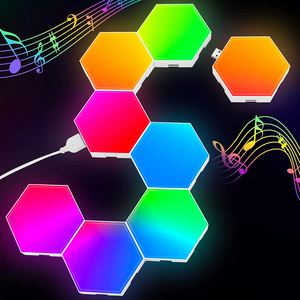 Hot sale Home Decoration LED Wall Light Panels Touch-Sensitive RGB Gaming Music Night Lights USB Smart Hexagon Led Panel Light