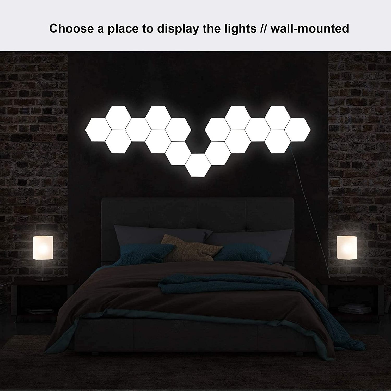 Hot sale Home Decoration LED Wall Light Panels Touch-Sensitive RGB Gaming Music Night Lights USB Smart Hexagon Led Panel Light