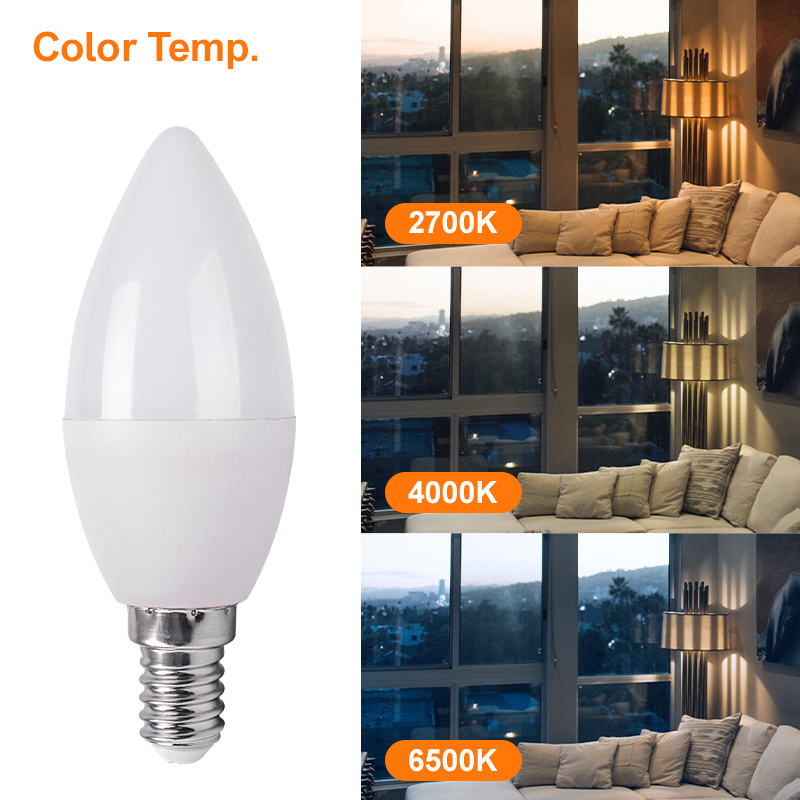 Good Quality Indoor Lighting 220v Small Candle Globel E27 E14 3W 5W 7W ERP Daylight Cool Super Bright White Plastic SMD LED BULB