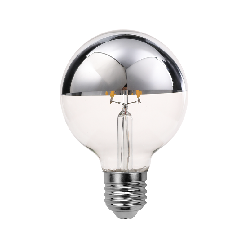 Dimmable Half Chrome Bulbs G45 A60 G80 G95 LED Filament Vintage Edison Light Warm White 2700K E26 E27 for Mirror Pendant Bulbs