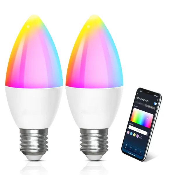 Smart WiFi Light Bulb E27 RGB Dimmable Alexa Smart Lamp Smart Home Alexa Accessories Compatible with Alexa Google