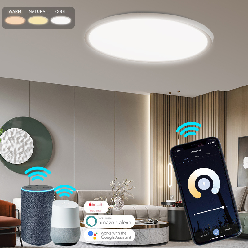 High Quality 24w 32W Round Smart Ceiling Night Lights Modern IP54 3CCT Dimmable Sensor LED Ceiling Lights