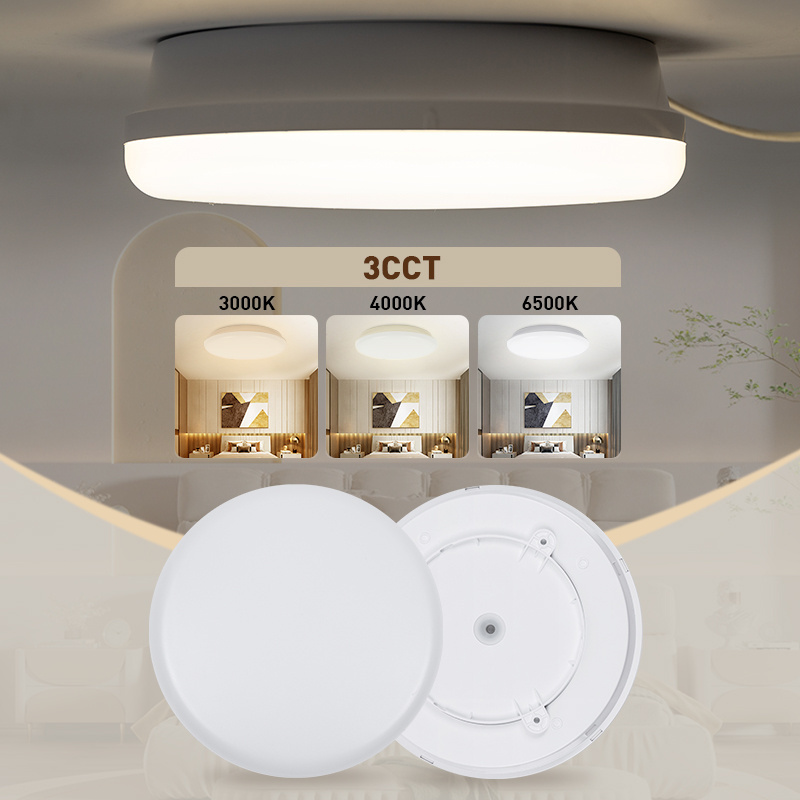 12W IP54 3CCT LED Ceiling Light Round Square Microwave Motion Sensor LED Night Light for Corridor