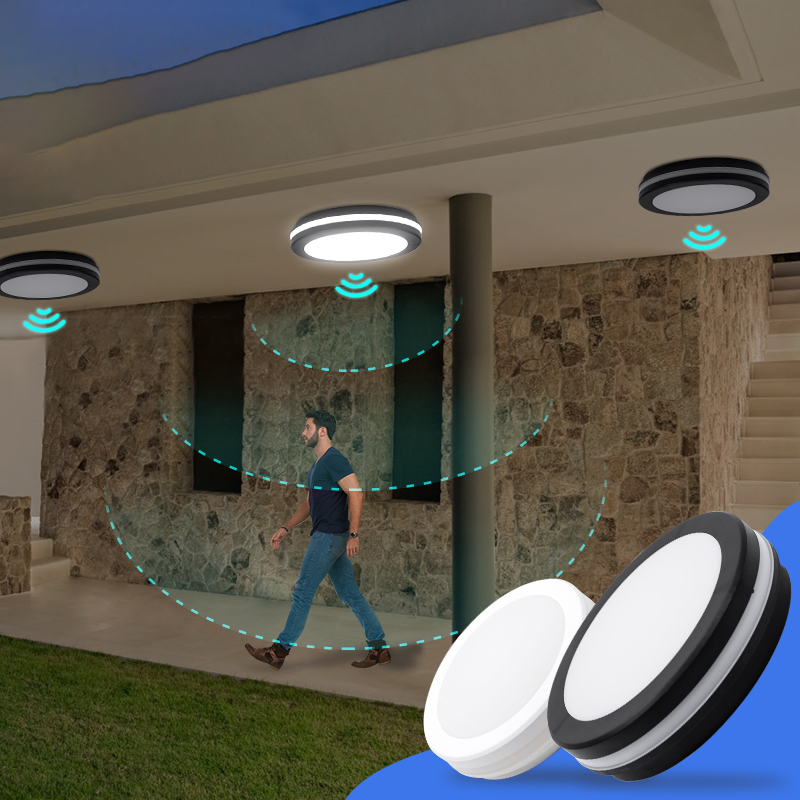 Modern CCT Flush Mount Lighting Fixtures 30w IP65 Waterproof Round Bathroom Led Ceiling Lights with Black Trim