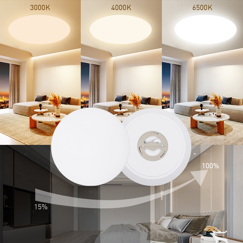 Contemporary Decorative Stepless Dimming Round Flush Mount 18w IP54 Led Ceiling Lights with Factory Price