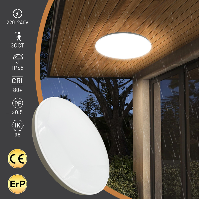 Surface Mounted Outdoor Ceiling LED Light 24w IP65 Waterproof Bathroom Kitchen LED Ceiling Lights