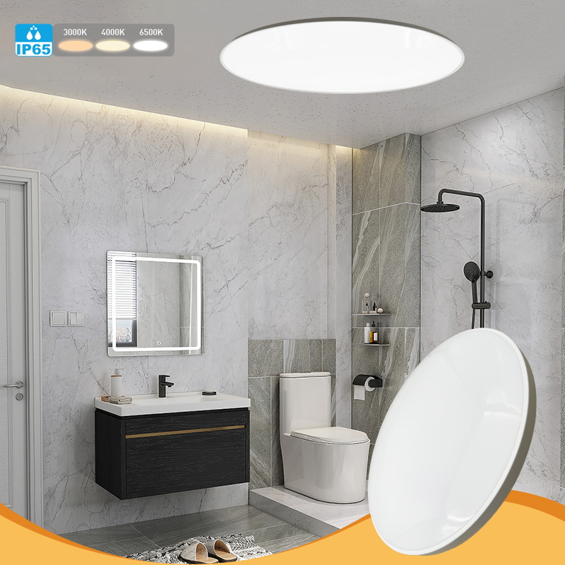 Indoor Lighting Round Ceiling Mounted Fixture Modern IP65 Slim LED Ceiling Light for Bathroom Hallway Kitchen