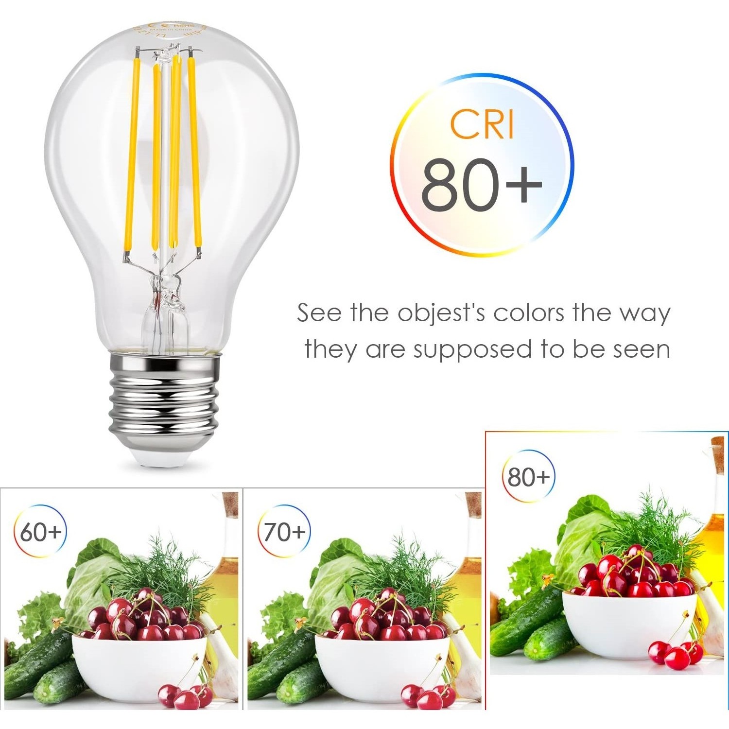 High lumen output Clear glass bulb E27 B22 A60 Filament LED bulb dimmable 2w 4w 6w 8w 12w 10w for home decoration