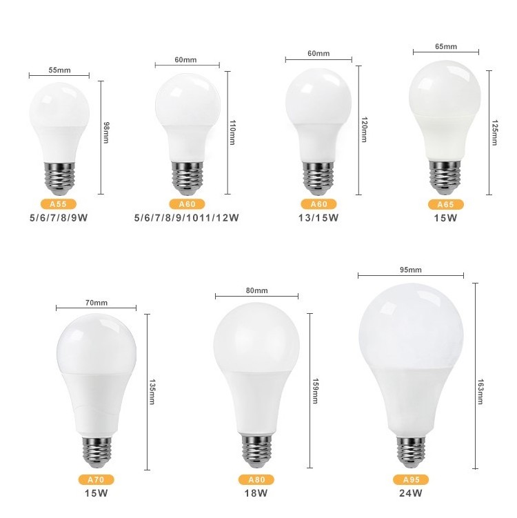 Best seller Mexico Peru Brazil 220v 110v globe E27 E26 B22 5w 7w 9w 12w 15W 18W 20w CRI95 Alu plastic SMD A shape LED BULB LIGHT