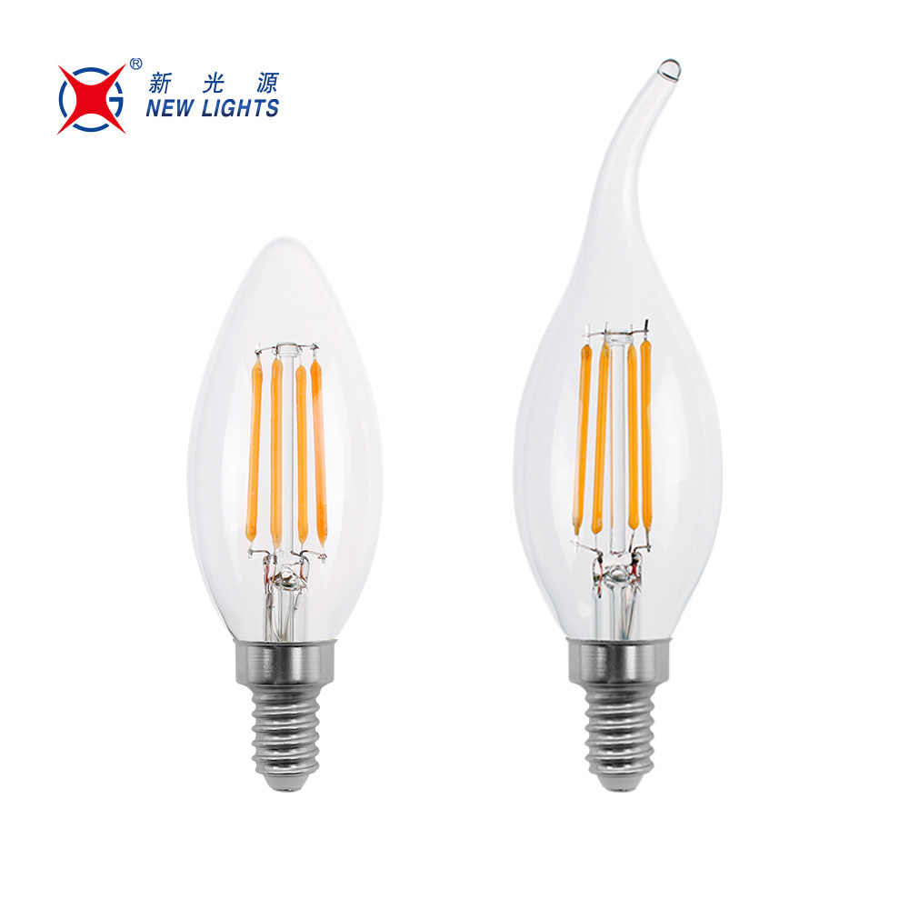 C35 light led bulbs E14 flame-tip candle led bulb housing led filament bulb for Crystal chandeliers