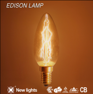 Hot selling Spiral filament ST64 40W E27 Vintage Edison Bulb Light Energy saving lamp