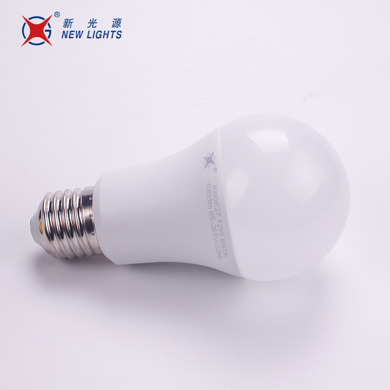 New lights stock item color box housing 85-265V ra80 6500K e27 9W 12W A60 100lm/w led bulb light